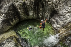 Jumping in the canyon